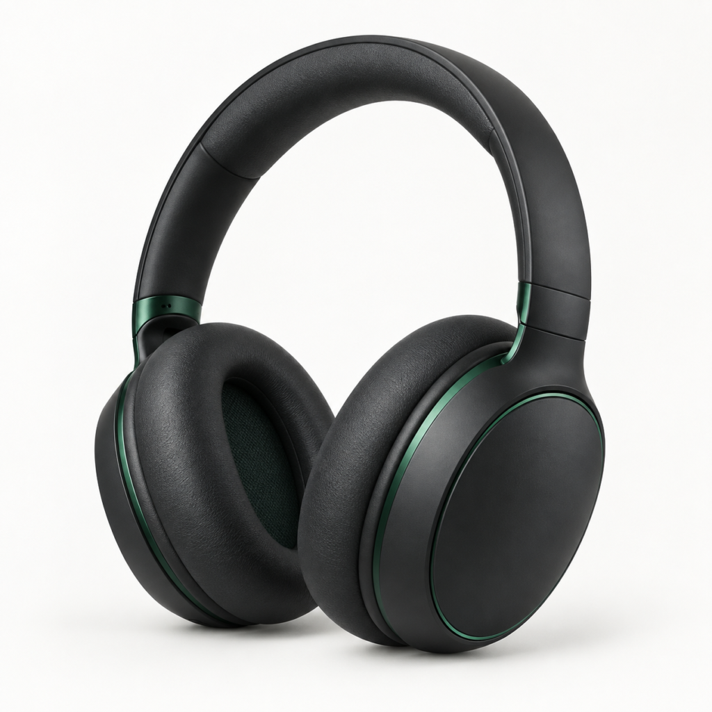 Demo charcoal wireless over-ear headphones